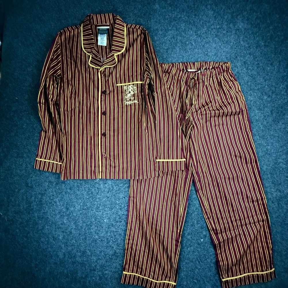 Harry Potter Gryffindor Pajama Set Pottery Barn Teen‎ Small Burgundy Gold Cotton